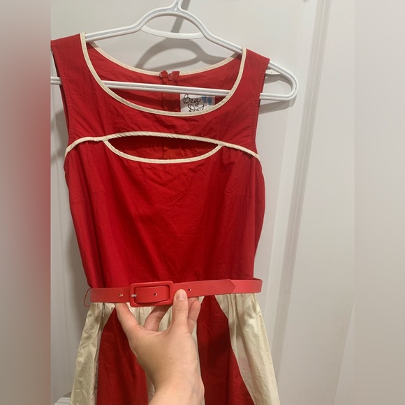Bea and Dot by ModCloth Vintage style, Red and cream coloured dress. - Picture 3 of 8
